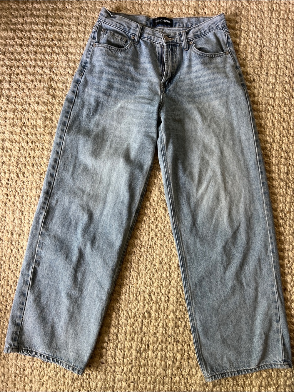 Fashion Nova Classic Light Blue Wide Leg Jeans